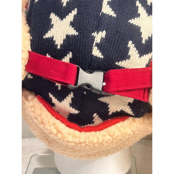 Americana Aviation Stars Stripes Trapper Hat Cap Skiing Snowboard Unisex - Picture 7 of 11